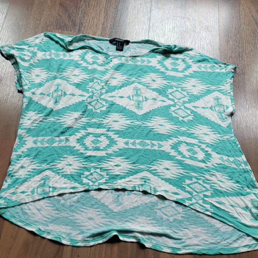 Forever 21 Mint Tribal Shirt